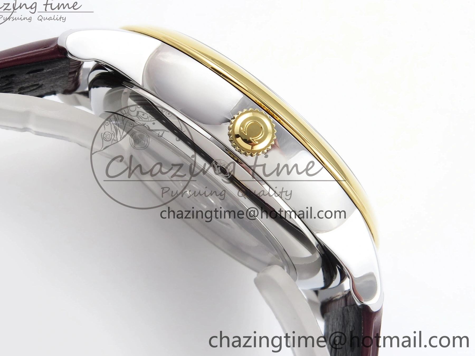 0118 De Ville Power Reserve YG MKF 1:1 Best Edition White Dial on Brown Leather Strap A WrinkleFree 7755